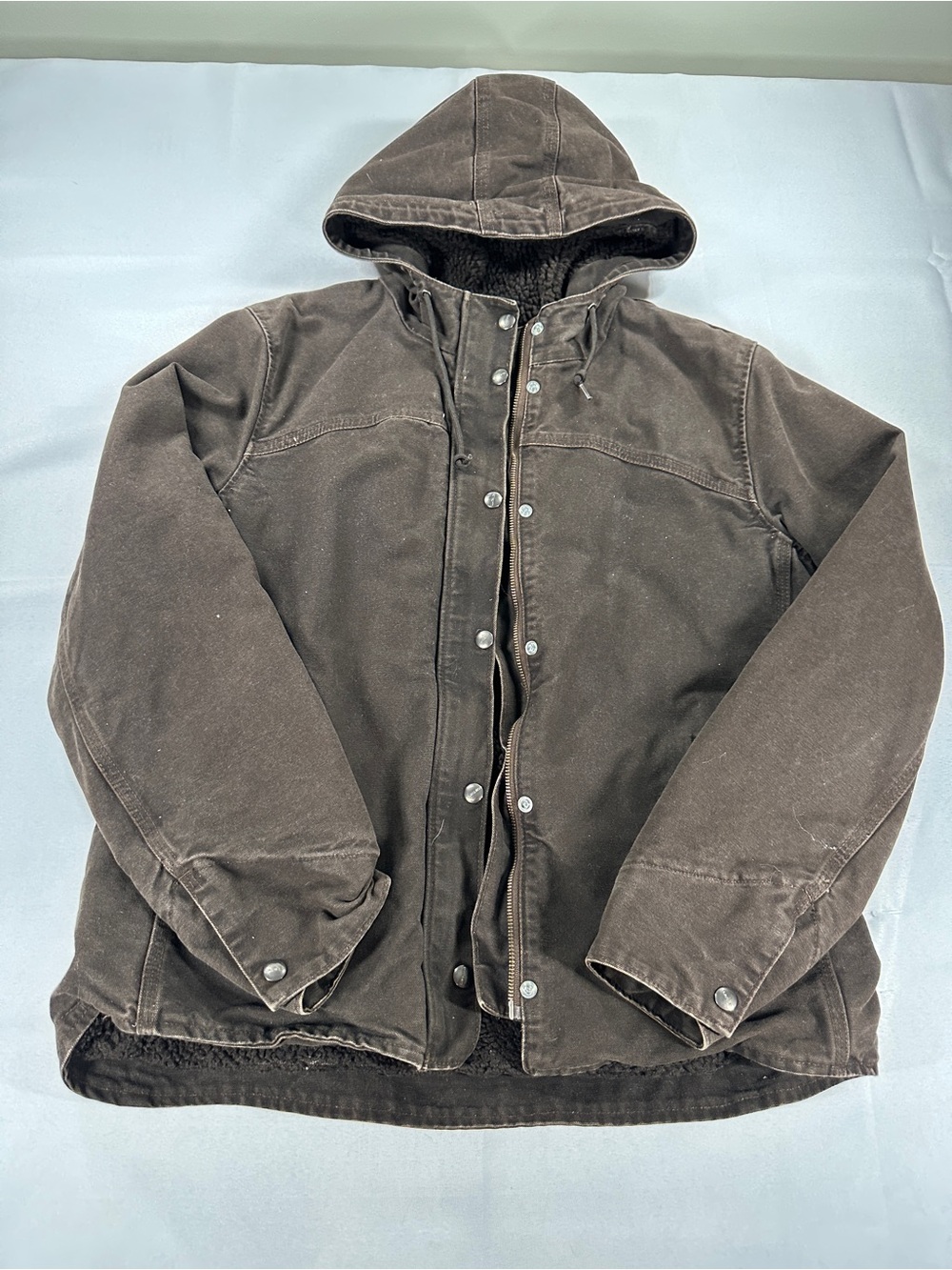 Carhartt Brown Sherpa Lined Hooded Work Jacket Men’s M